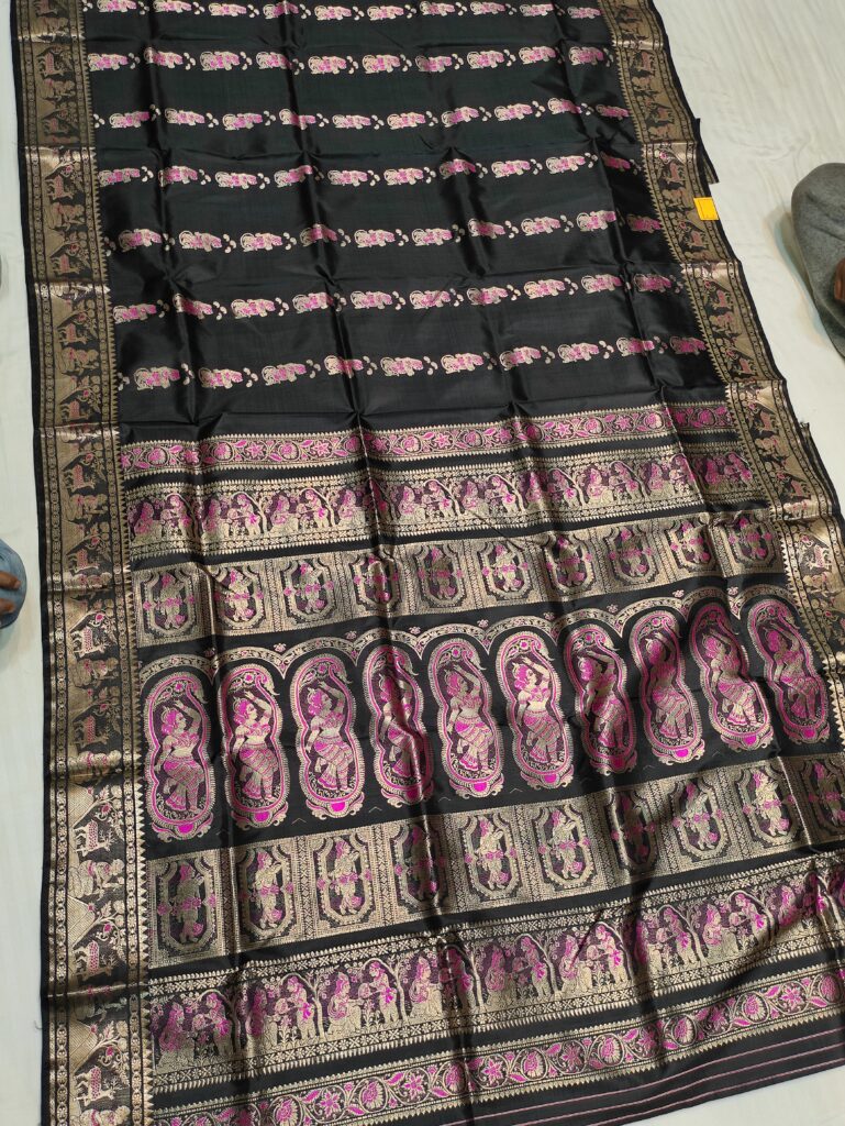 BLACK PURE  SWARNACHARI SILK SAREE